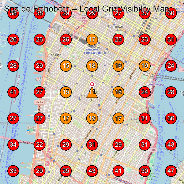 Spa de Rehoboth GeoGrid visibility map for Nail Salon in New York